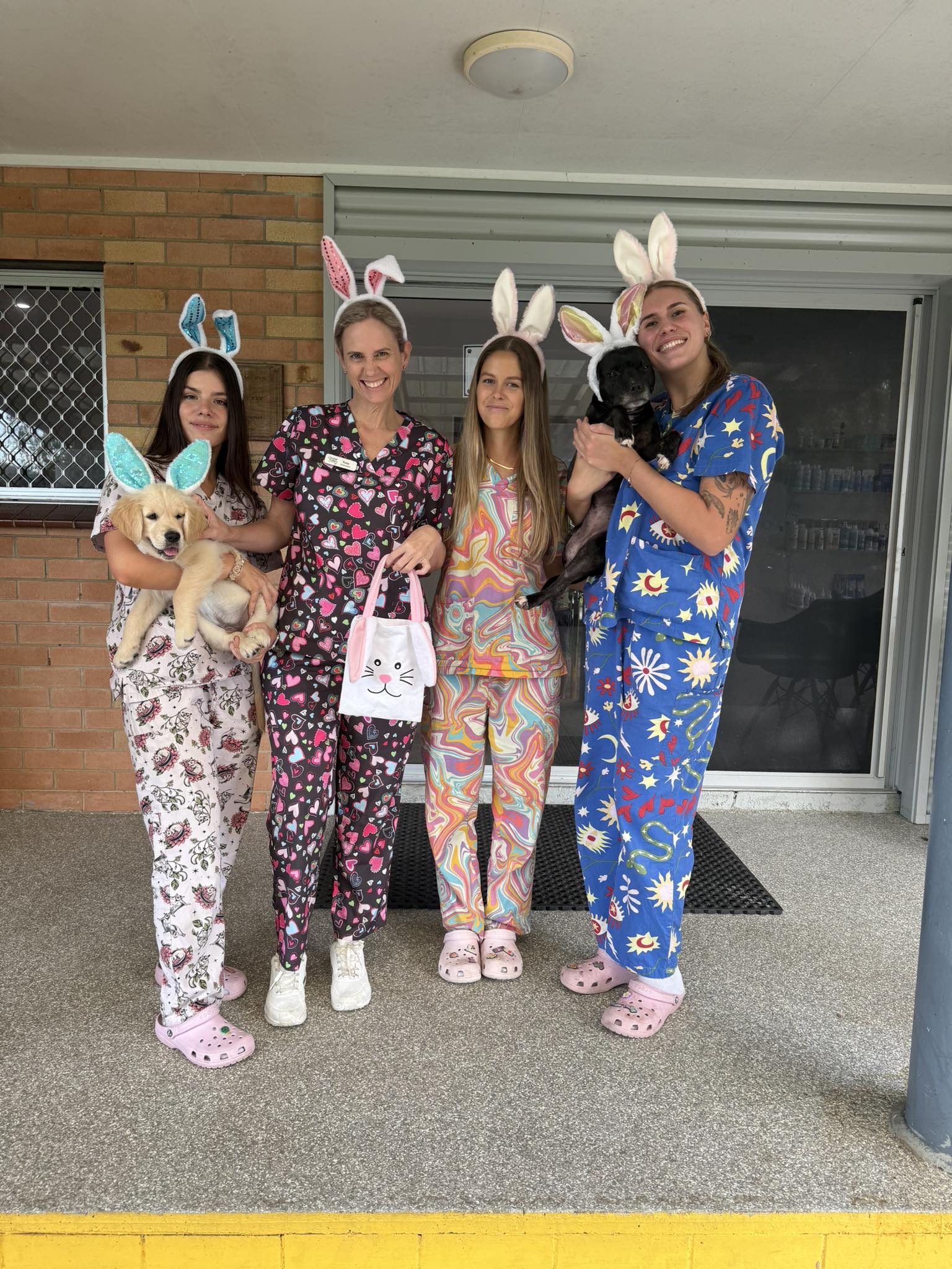 The team celebrating Easter